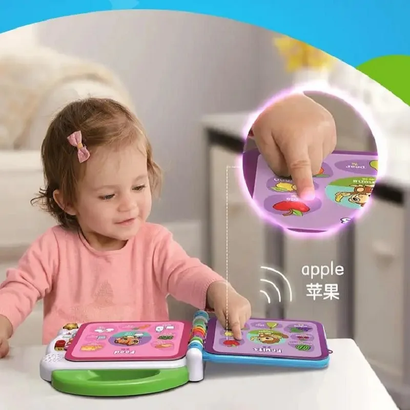 English Bilingual 100 Word Language Early Education Learn Machine Audio Book Animal Sound Cognative Smart Touch Read Toy Gift 3