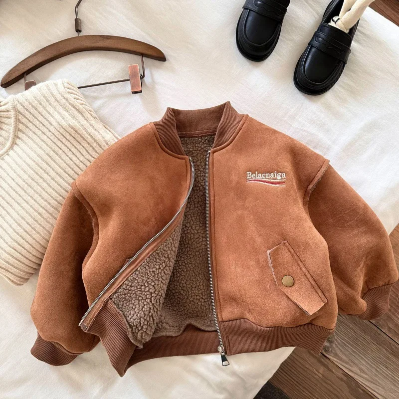 

Теплые зимние куртки для мальчиков, Детские плотные бархатные пальто для маленьких девочек, хлопковая верхняя одежда, детская повседневная одежда, топы для улицы 7 лет