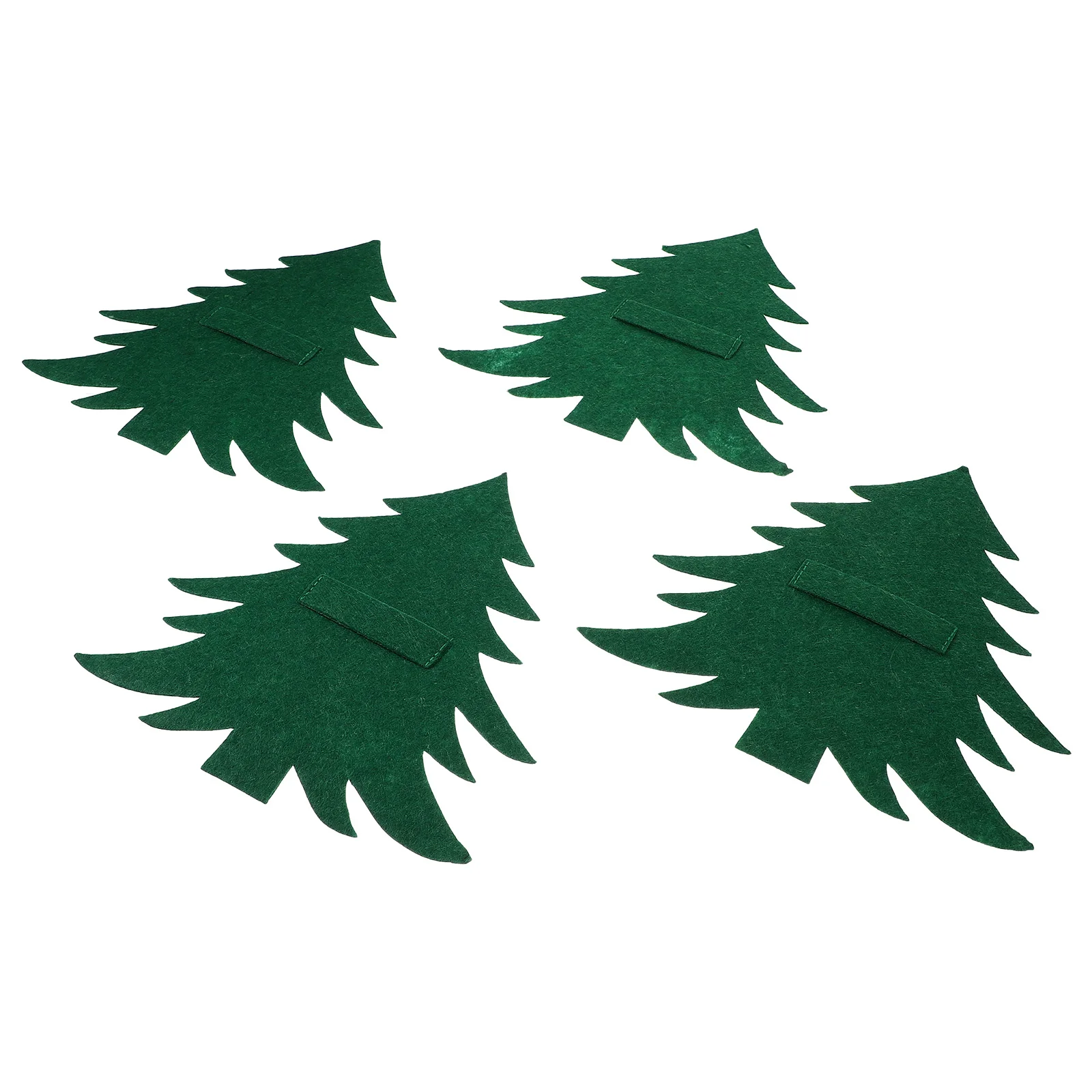 

4 Pcs Serving Utensils Christmas Tree Cutlery Set Holder Xmas Bag Desktop Party Dinning Table Decoration Silverware For