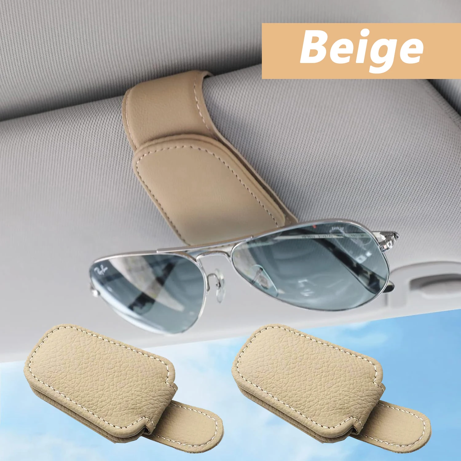 Magnetic Leather Sunglasses and Ticket Holder