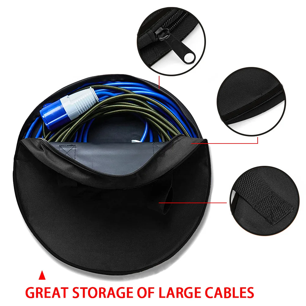 2-Pack Waterproof Camping Charging Cable Bags - 30x30cm Organizer For Caravan Leads, Garden Hoses & Cables