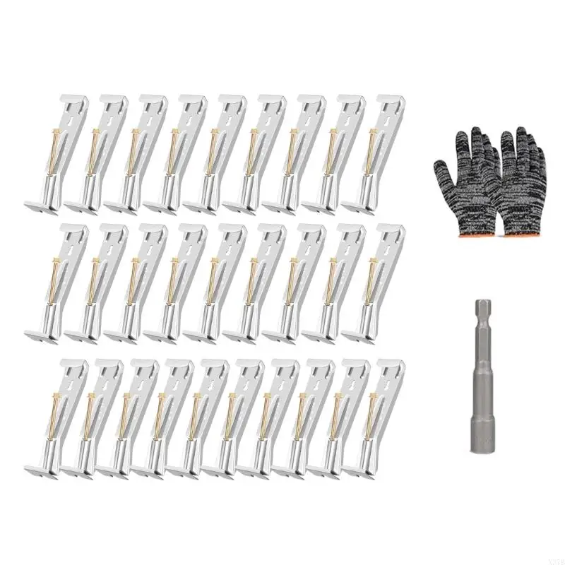 28Pcs Concealed Gutter Brackets Heavy Duty Rain Gutter Hangers Enduring