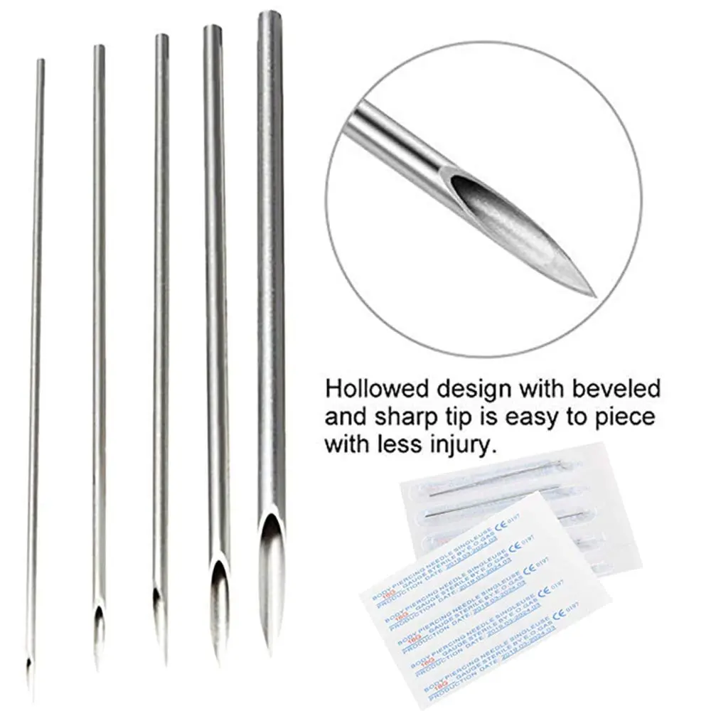 12G 14G 16G 18G 20G 5/10/30/50pcs Piercing Needles Disposable Body Piercing Needles Ear Nose Navel Nipple Piercing Piercing Kits 2