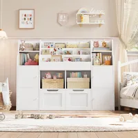 Children's Bookcases Toy Organizers and Storage with 8 Storage Cubbies and 2 Movable Drawers Toy Shelf Organizer 2