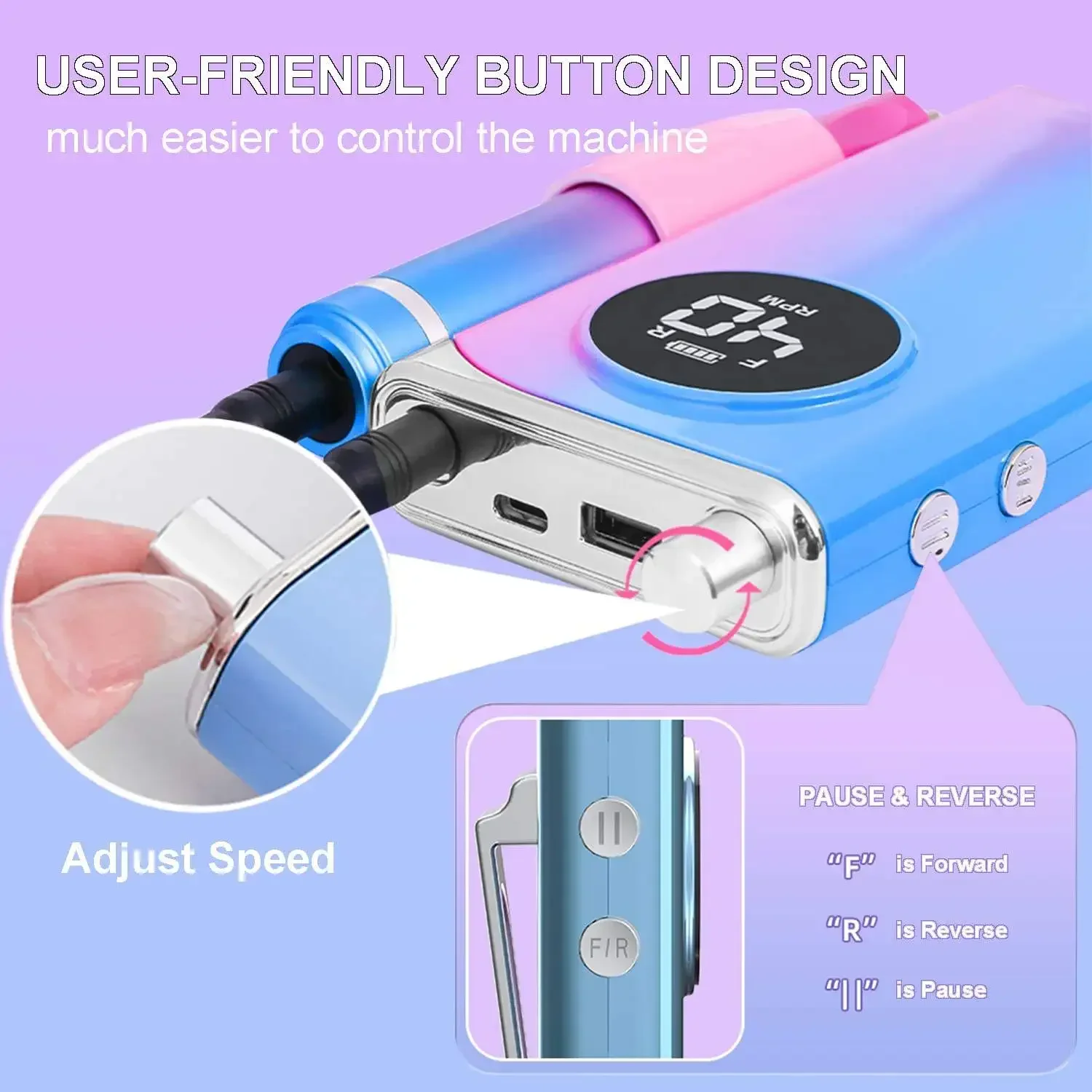 New UV401 nail polishing machine intelligent electric storage nail manicure and nail removal polishing Remover Sander 4