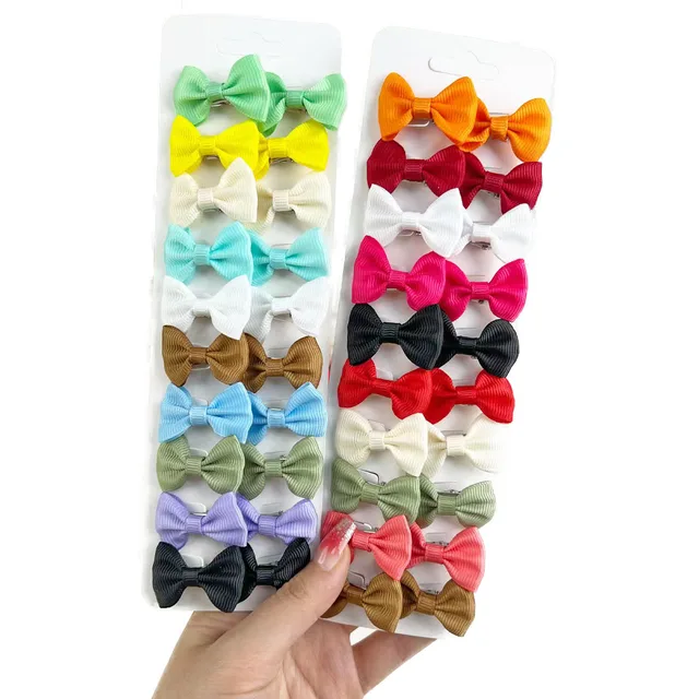 100PCS Colorful Dog Bow Hairpin Fashion Pure Bow Hair Clips for Small Dogs Cute Puppy Cat Headwear Dog Grooming Hair Accessories 2