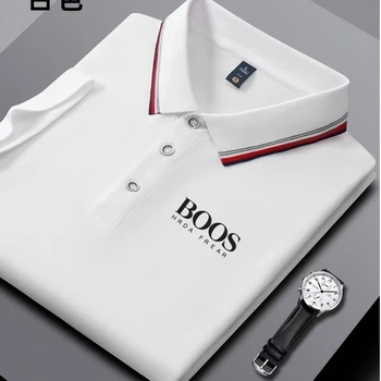 Embroidered New Men's Business Casual Short Sleeved Polo Shirt, Fashionable, Breathable, Comfortable and Versatile Top 1