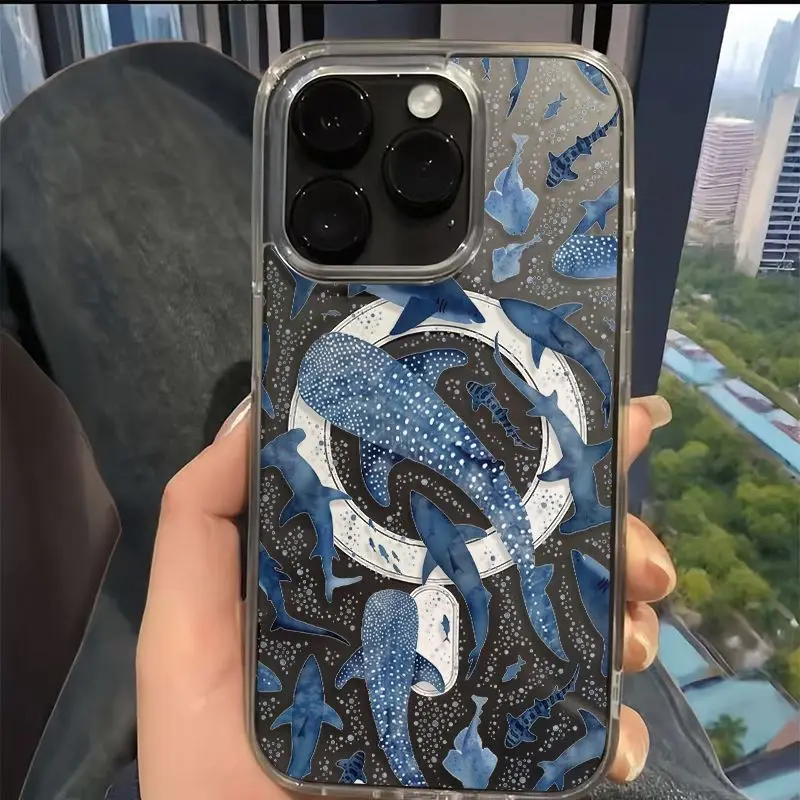 Stunning Underwater Shark and Blue Whale Phone Case Cover