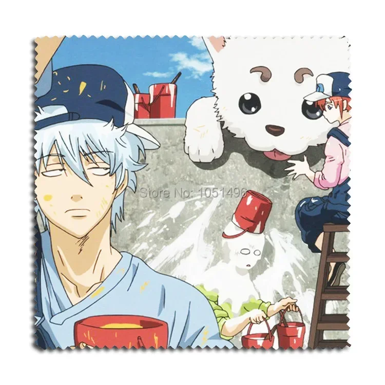Anime Gintama Sakata Gintoki Flannel Glasses Clean Cloth Okita Sougo Sadaharu Eyewear Accessories 1pc