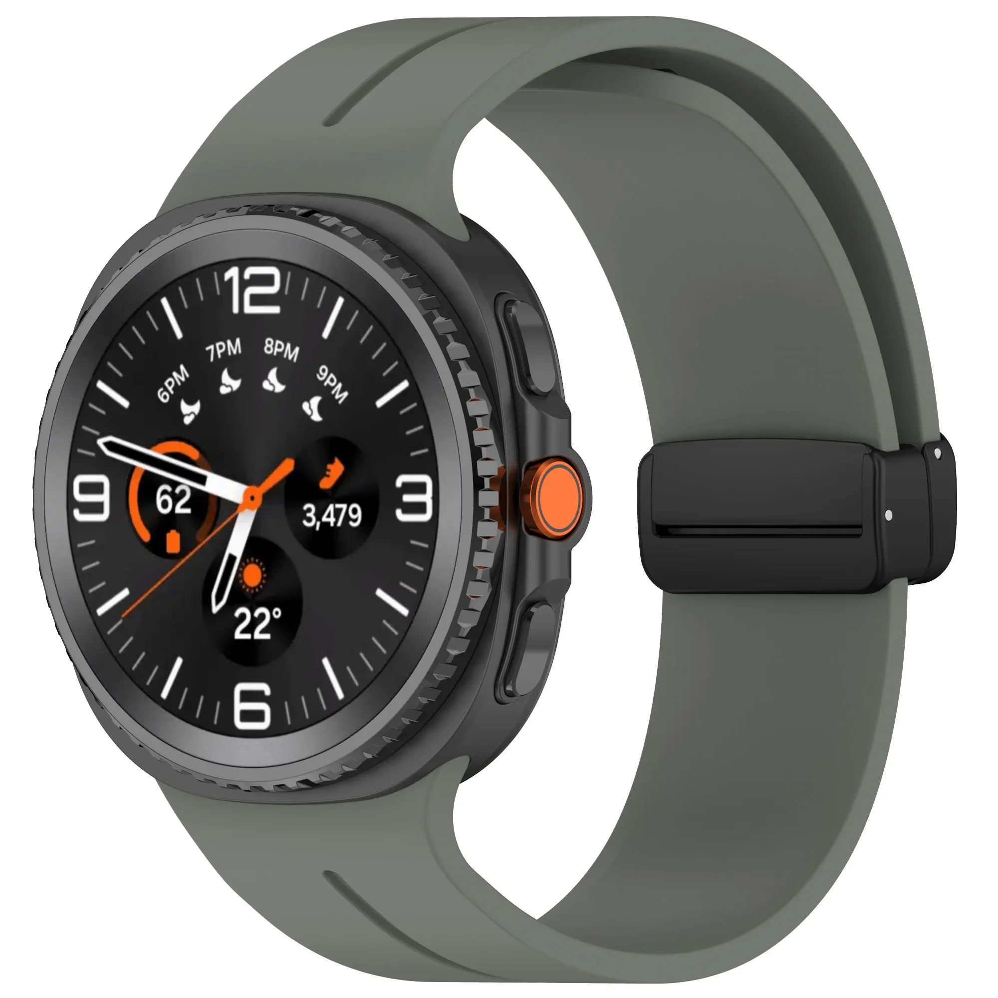 Sport Silicone Strap with Magnetic Buckle - Comfortable Bracelet for Smartwatches