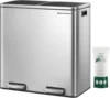 Trash Can, 2 x 8 Gallon (2 x 30 L) Garbage Can for Kitchen, with 15 Trash Bags, 2 Compartments, Plastic Inner Buckets and Hinged 1