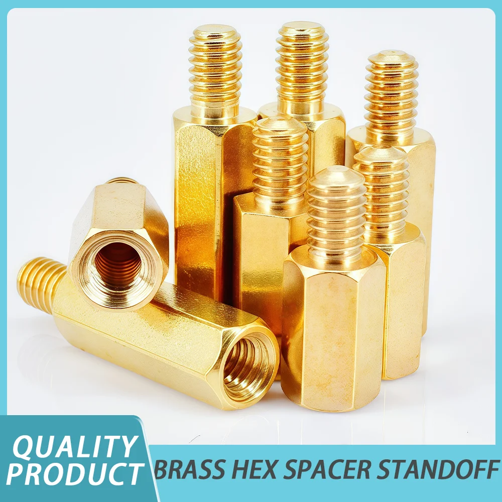 thumbnail image 1 of 10-100pcs M2 M3 Hex Brass Male Female Standoff Board Rack Stud Hexagon Threaded Pillar PCB Column Motherboard Spacer Bolt Screw, 1 of 4