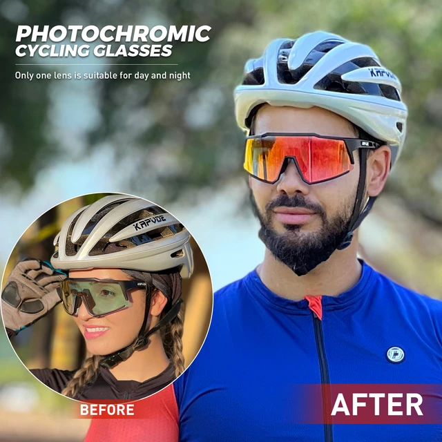 Kapvoe Photochromic Cycling Glasses UV400 MTB Clear Mountain Bike  Transition Bicycle Sunglasses for Men Women Sports Eyewear - AliExpress