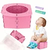 Children's Folding Toilet + Storage Bag + 5 Cleaning Bags, for Camping, Hiking, Long-Distance Travel, Outdoor Gear 2