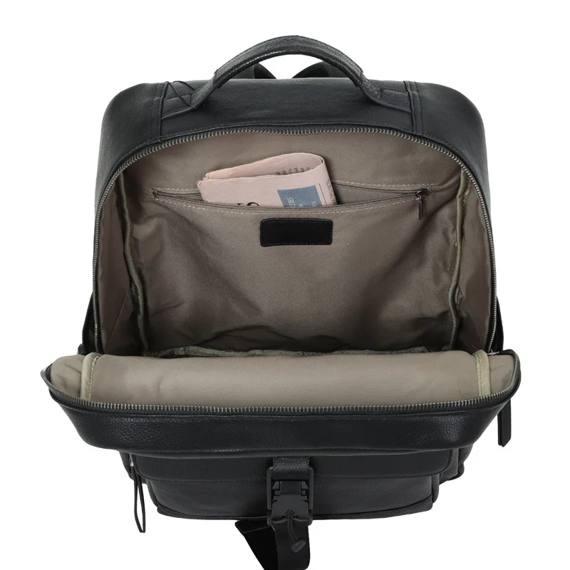 New Large Travel Backpack Teenagers School Book Bag Cowhide Genuine Leather Male Leisure Bag Men Laptop Notebook Backpack