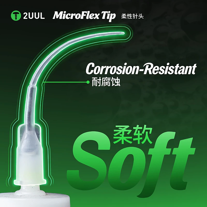 2UUL CS10 MicroFlex 팁 소프트 유연 정밀 디스펜싱 니들 팁 (50개/팩) 정밀 디스펜싱 니들 팁