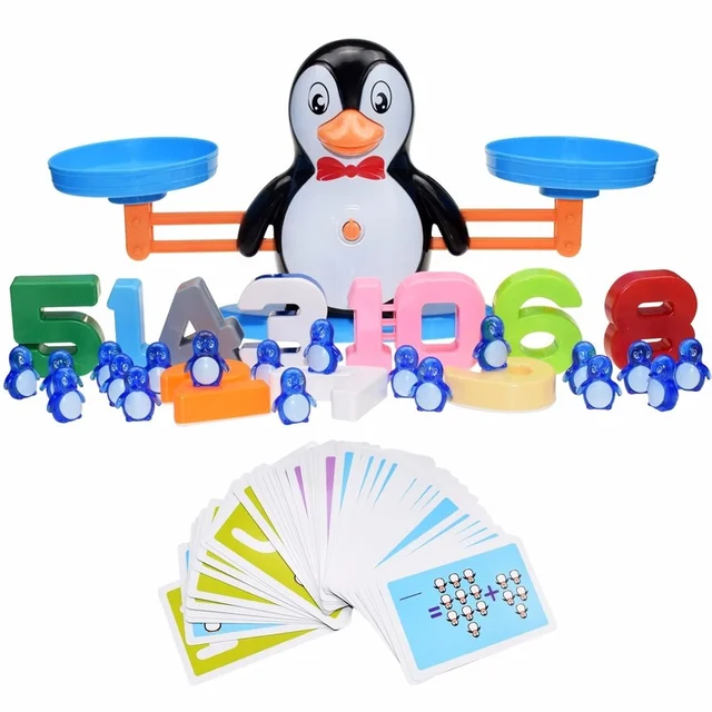 Montessori Math Toy Digital Monkey Balance Scale Educational Math Penguin Balancing Scale Number Board Game Kids Learning Toys 4