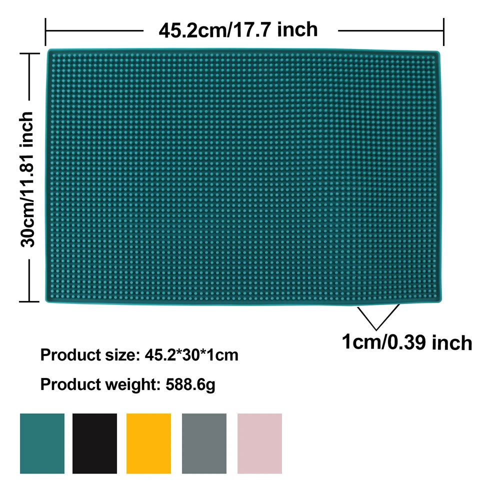 Premium Silicone Bar Mat - Durable & Stylish Spill-Proof Countertop Accessory for Home, Bars, and Restaurants