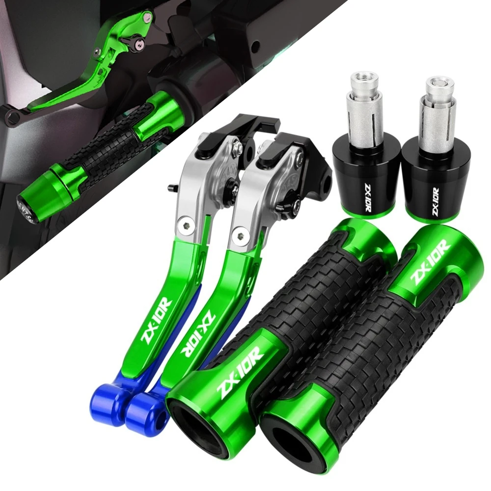 

For KAWASAKI ZX10R ZX-10R ZX 10R 2015-2006 Motorcycle Accessories Extendable Adjustable Brake Clutch Levers Handlebar Grips Ends