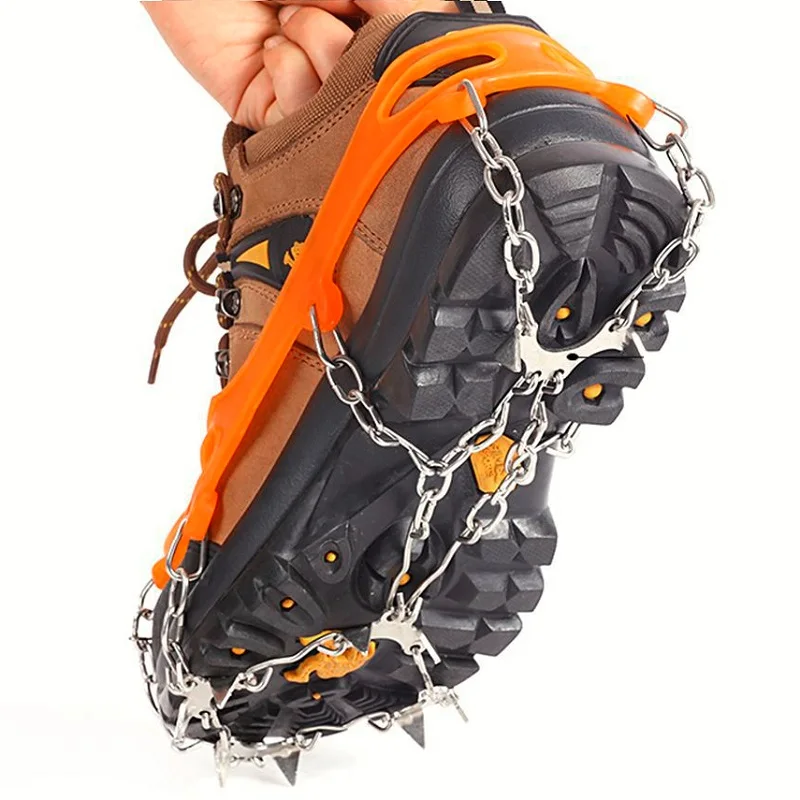 1Pair 10 Studs Anti-Skid Snow Ice Gripper Climbing Shoe Spikes Grips Cleats Overshoes Crampons Spike Shoes Crampon M/L/XL