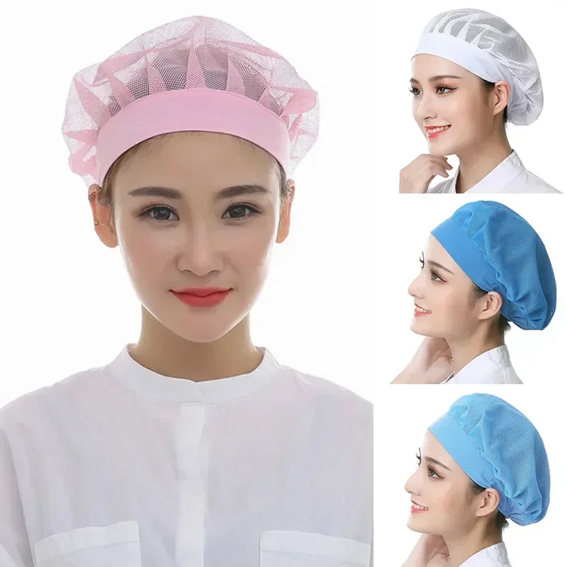 

Waiter Man Caps Hats Hotel Wear Cafe Workshop Women Breathable Uniform Chef Bar Bakery Eastic Mesh Restaurant Work