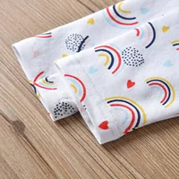 Spring Autumn Newborn Infant Baby Girls Clothes Rainbow Printed Thin Cotton Toddler Girls Long Sleeve Romper Jumpsuit + Headband 5
