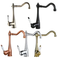 Torayvinoโบราณทองแดง/C Hrome/ลูกโลก/G Oldเสร็จสิ้นหมุนทองเหลืองเสร็จสิ้นดาดฟ้าติดแตะก๊อกน้ำอ่างล้างจานผสมก๊อก 2