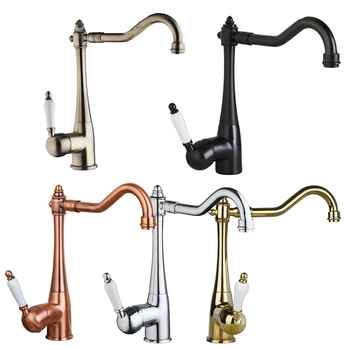 Torayvinoโบราณทองแดง/C Hrome/ลูกโลก/G Oldเสร็จสิ้นหมุนทองเหลืองเสร็จสิ้นดาดฟ้าติดแตะก๊อกน้ำอ่างล้างจานผสมก๊อก 2