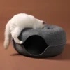 Cat Donut Sleeping Interactive Round Small Cat Tunnel Nest Felt Kittens Bed House Scratcher Pet Toy for Cats 3
