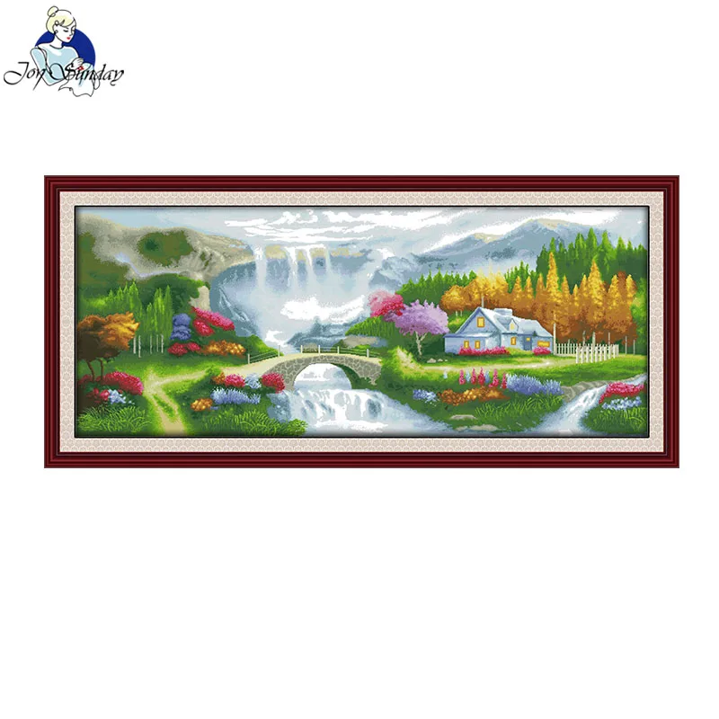 

Joy Sunday Cross Stitch Kits Homeland Pattern Aida Fabric 16CT 14CT 11CT DIY Hand Embroidery Sets Printed Counted Canvas New