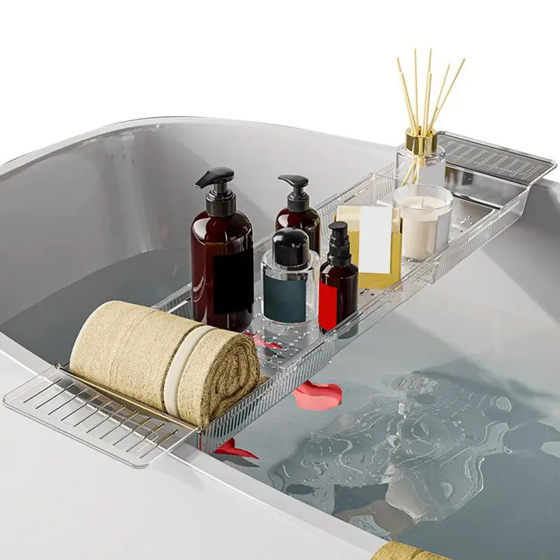 Bathtub Tray Bathtub Caddy Tray For Luxury Bath Caddy Expandable Adjustable Storage Rack Multifunctional