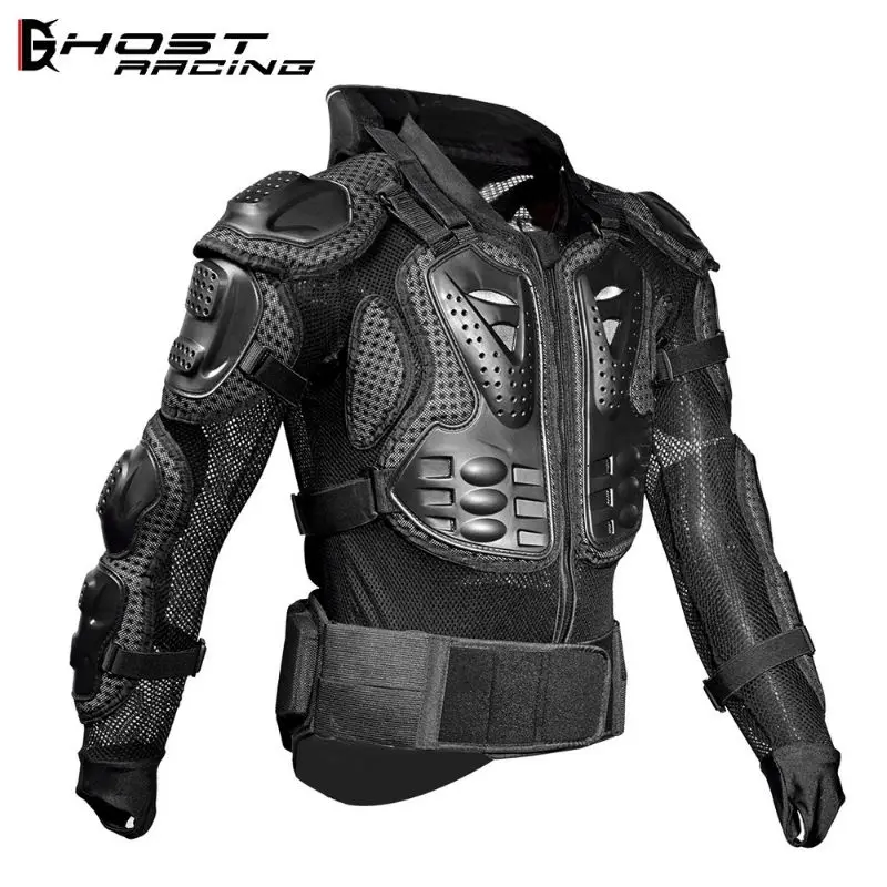 

Ghost Racing Men Motorcycle Body Armor Back Protector Motocross Armor Protection Moto Racing Jacket Protector with LED Light