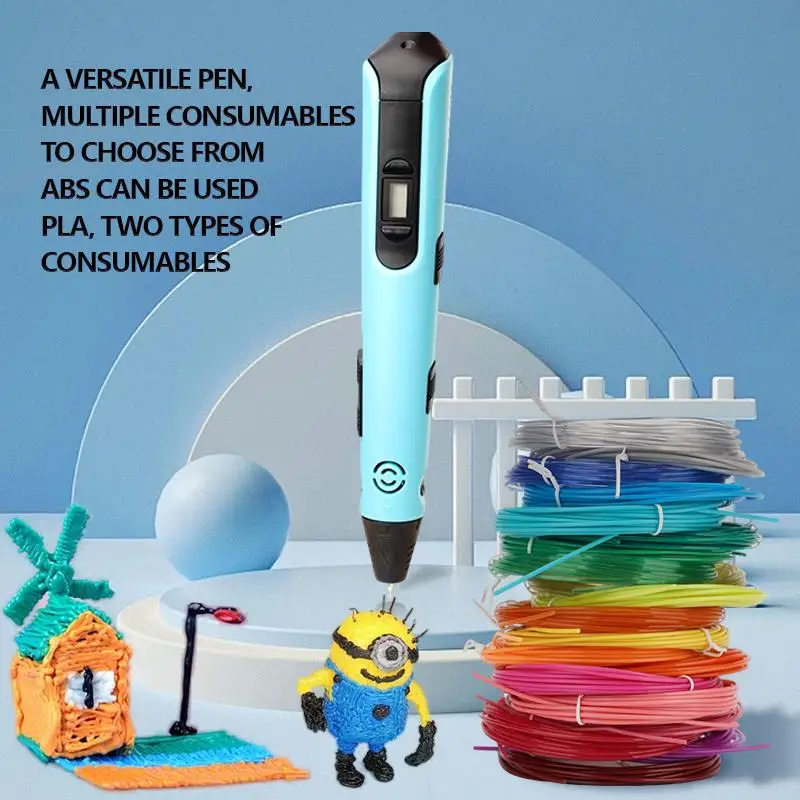3D Printing Pen LCD Display Screen 1.75mm ABS/PLA 0.7mm Diameter Material Kids DIY Drawing Pen Toys Children Christmas Gifts 3d printing pen