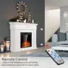 Electric Fireplace Mantel Package Wooden Surround Firebox TV Stand Free Standing  Logs,Adjustable Led Flame,Remote Control,White 3