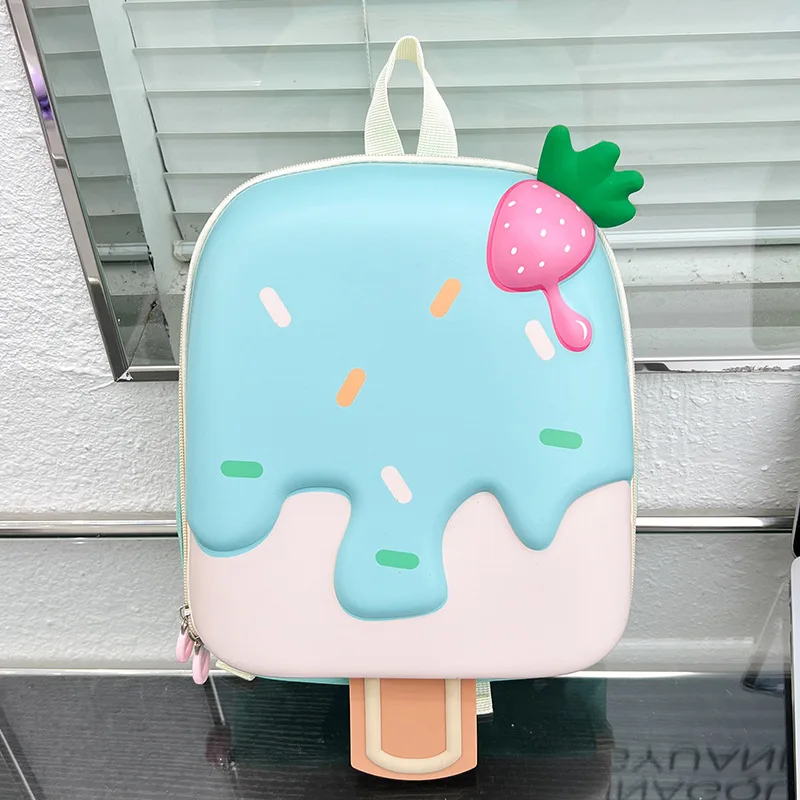 Cute Llama & Ice Cream Kids Backpack - Cartoon School Bookbag For Girls, Big Capacity, Lightweight Polyester