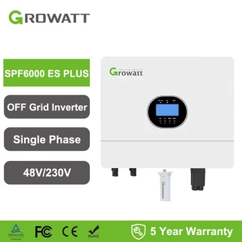 Growatt 6KW Off Grid Inverter Pure Sine Wave With WiFi Single Phase 48V 230V Grid Support Hybrid Inverter SPF 6000 ES Plus