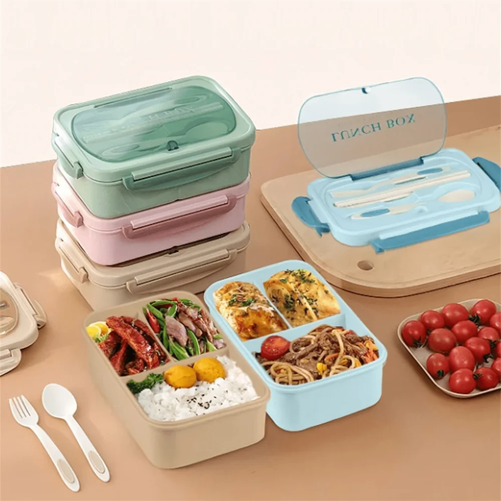 40.58oz Lunch Box with Utensils & Insulated Bag 3 Compartments Leak-Proof Bento Lunch Box for Students Workers Healthy Meal Prep - 2