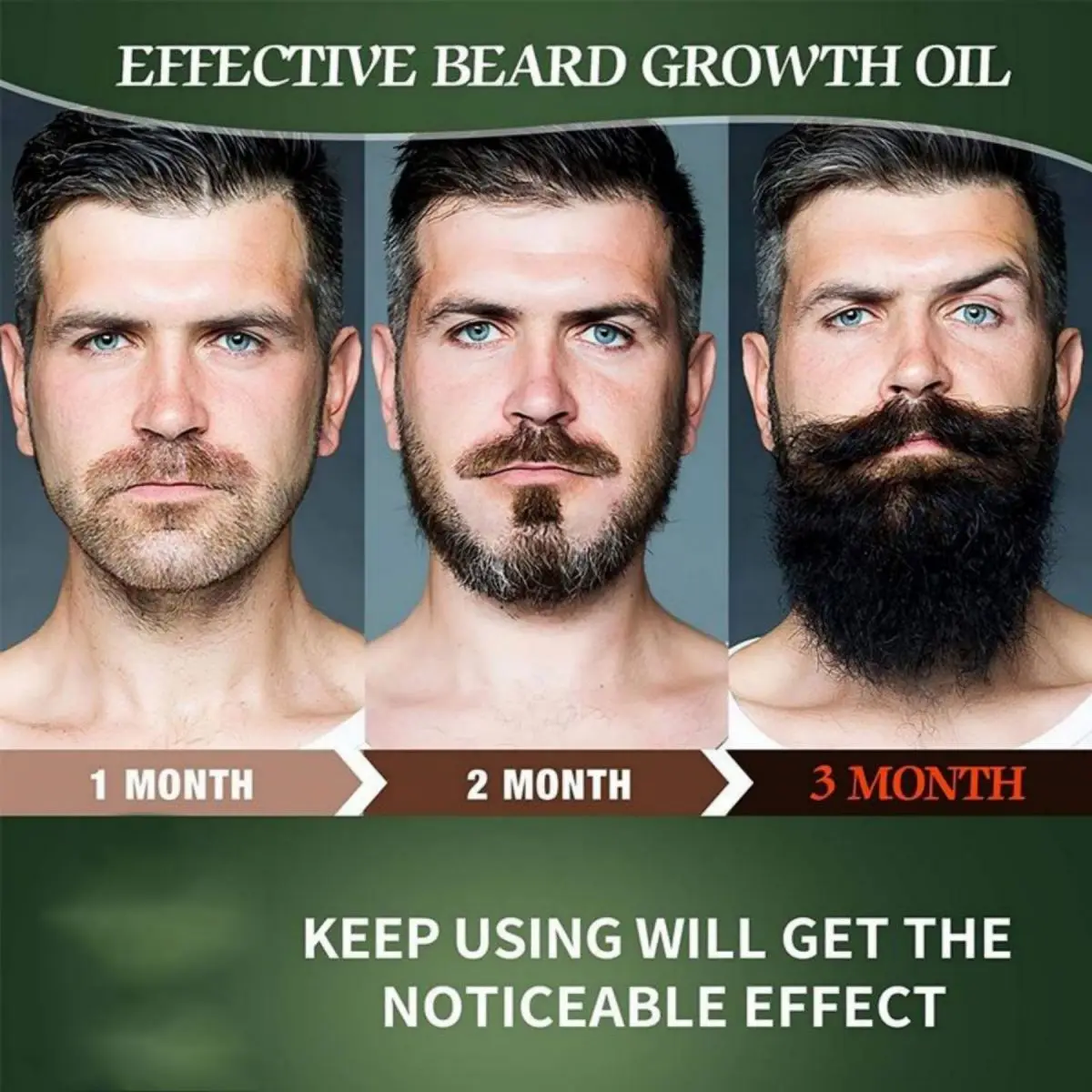 Beard Growth Oil Beard Oil for Men Caffeine Natural Beard Growth Serum Promote Hair Regrowth Professional Brazilian Keratin