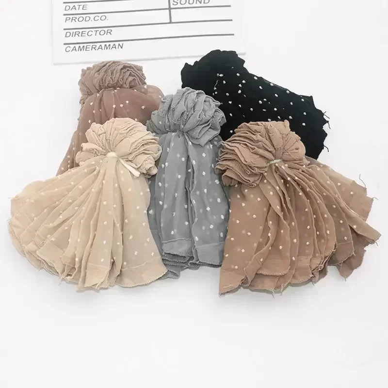Women's Ultrathin Nylon Mid-tube Socks Black Skin Dot Silk Socks Summer Short Hosiery Breathable Non-Slip Stretch Ankle Sox