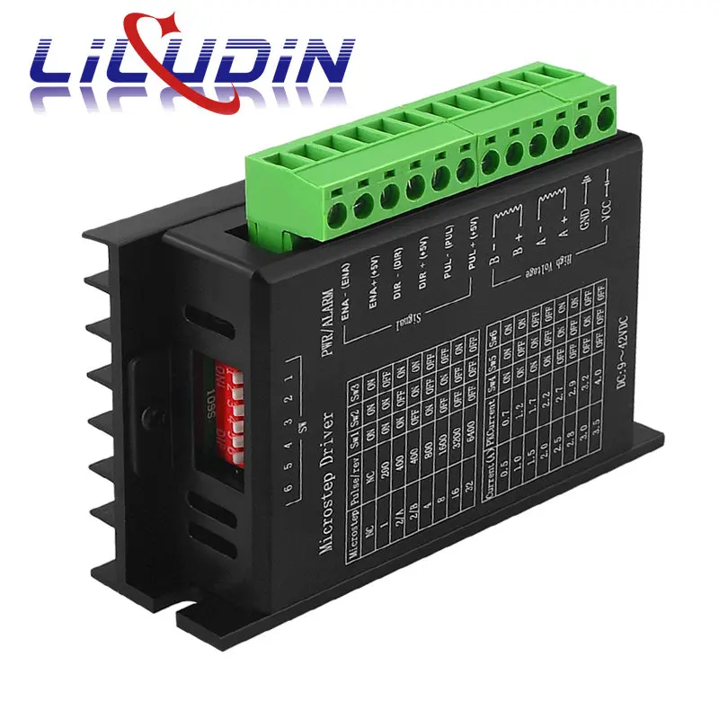 TB6600 Драйвер шагового двигателя 4A 9 ~ 42 в TTL 32 Micro-Step CNC 1 Ось Новый 2 или 4-фазный