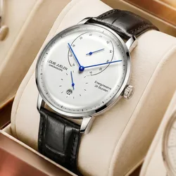 Elegant Waterproof Men's Quartz Watch with Tempered Double - Curved Glass (Coffee)