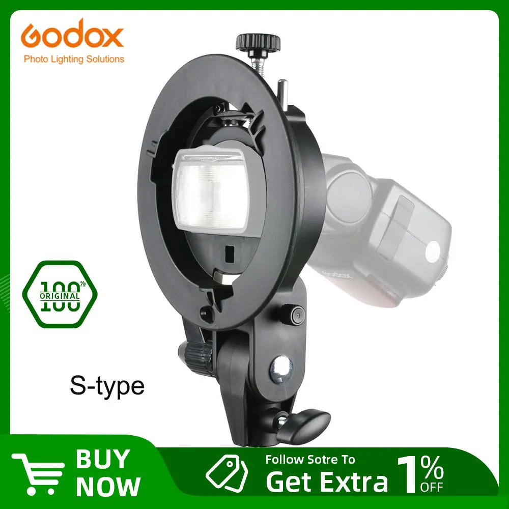 Godox S-type Bracket Bowens Mount Holder for Speedlite Flash Snoot Softbox Honeycomb bowens mount softbox photography softbox portable softbox