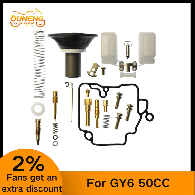 GY6 39mm 44mm 47mm 50mm Big Bore Kit Cilinder Zuigerveer Set for Scooter Bromfiets 139QMB GY6 50 60 80 100 CC (Color : 100cc-50mm