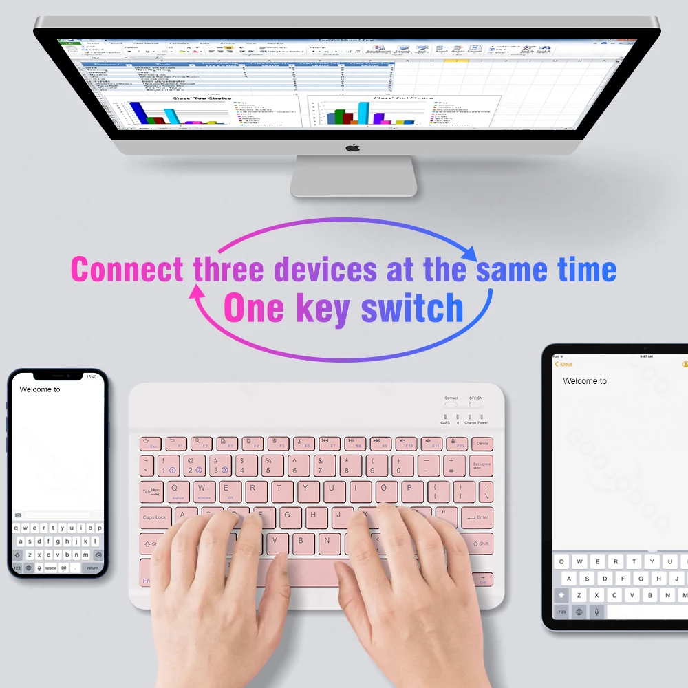 Bluetooth Keyboard Wireless Keyboard and Mouse Teclado for iPad 10th Xiaomi Samsung Huawei Tablet Android IOS Windows
