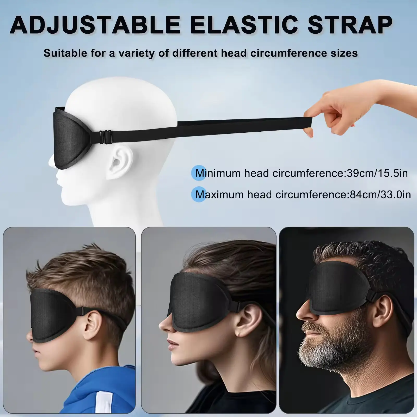 Luxurious 3D Blackout Sleep Mask – Ultra-Soft, Breathable & Adjustable for Ultimate Comfort