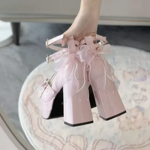 Night Club Platform Women Lolita Pumps Fashion Shallow High Heel Shoes 2025 Spring Autumn Ladies Outdoor Stripper Shoes 2