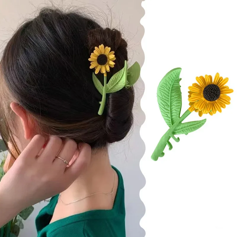 New Fashion metal Color small daisy flowers hairpin Pan Hair Claw For Women  girl Hair accessories