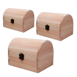 Wooden Keepsake Box - Utility Accessories and Jewelry Organizer, Plain Pine Decor - S