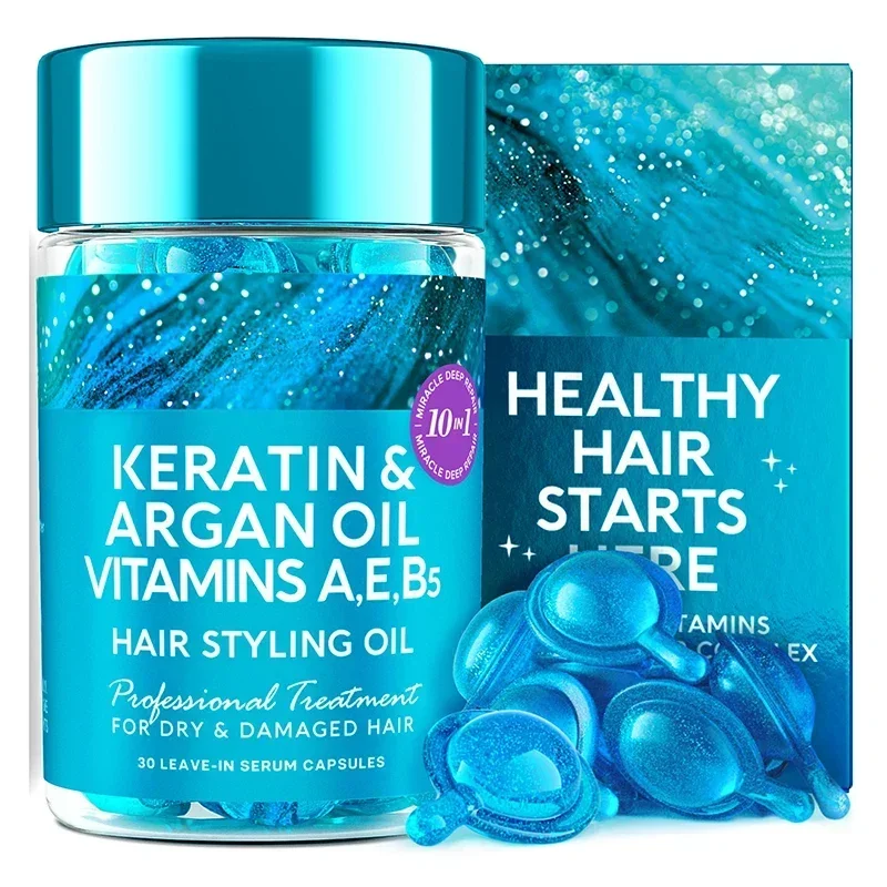 Hair Vitamin Capsule Keratin Oil Repair Curly Hair Damage Essential Oil Anti Loss Essence Silky Deep Moisturizing hair vitamin capsule