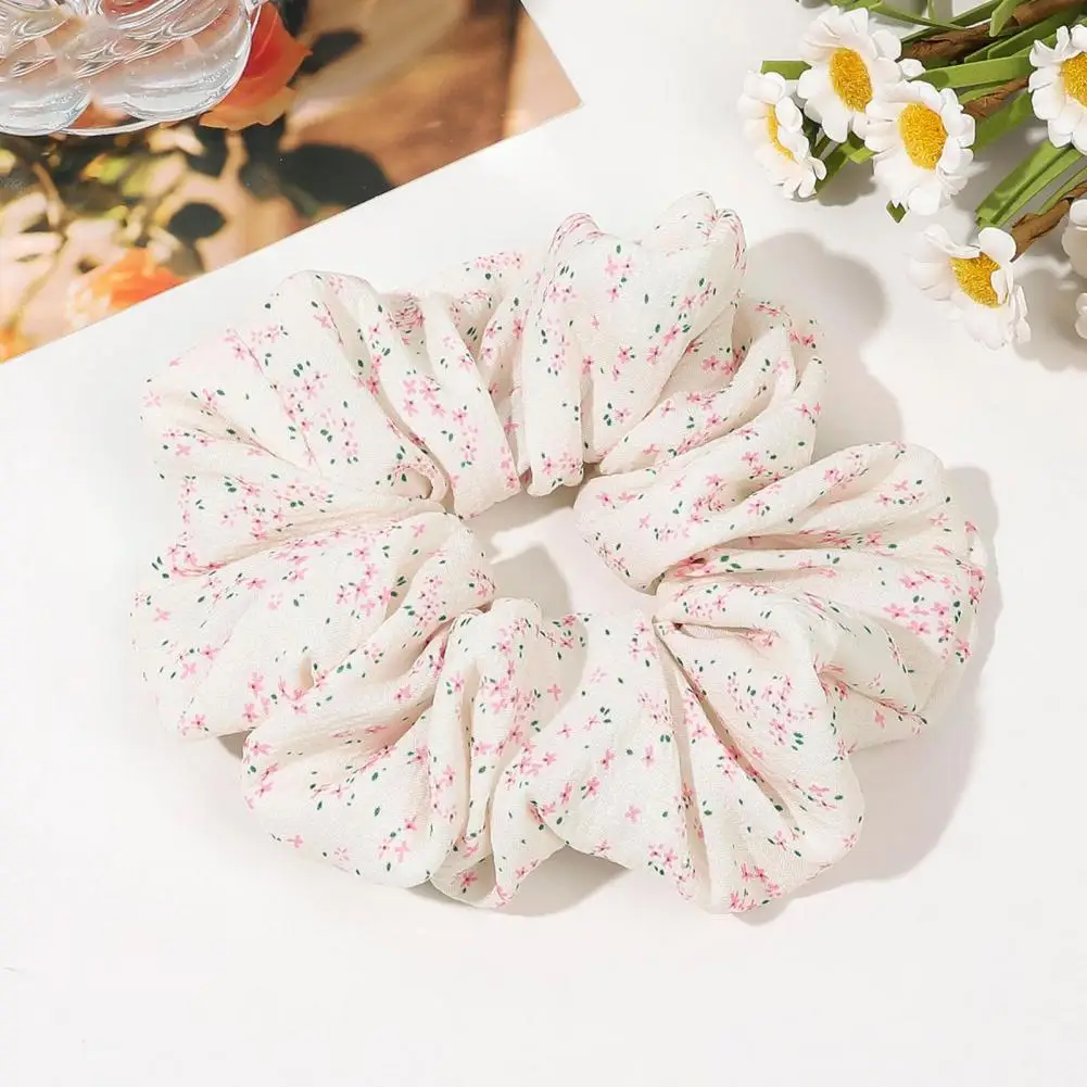 

Elastic Hair Accessory Floral Print Hair Band Stylish Elastic Fabric Hair Tie for Women Party Travel Accessory Gentle on Small